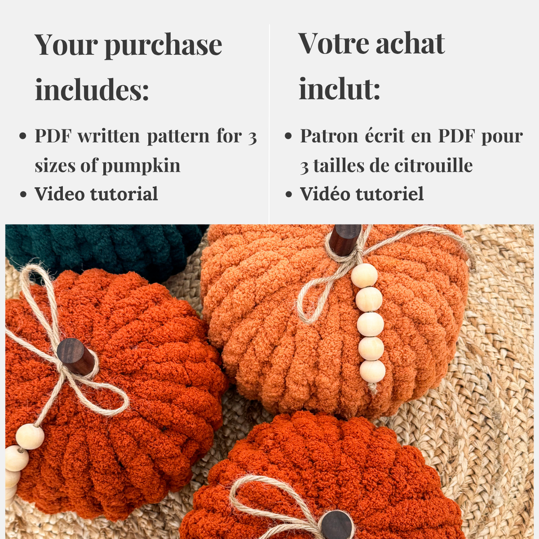 Hand-Knit Pumpkin — PDF Pattern + Video Tutorial