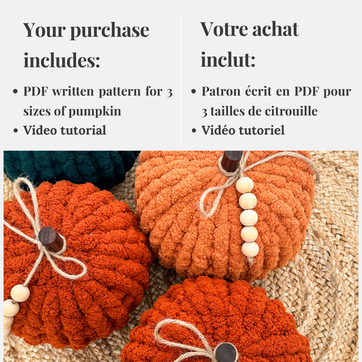 Hand-Knit Pumpkin — PDF Pattern + Video Tutorial