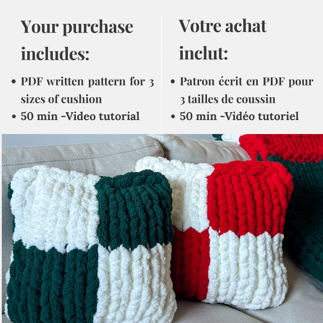 Checkerboard Pillow — PDF Pattern + Video Tutorial
