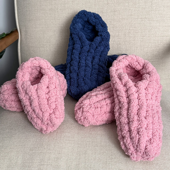 Chenille Yarn Slippers — PDF Pattern + Video Tutorial