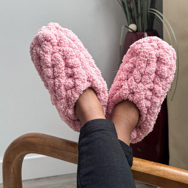 Chenille Yarn Slippers — PDF Pattern + Video Tutorial