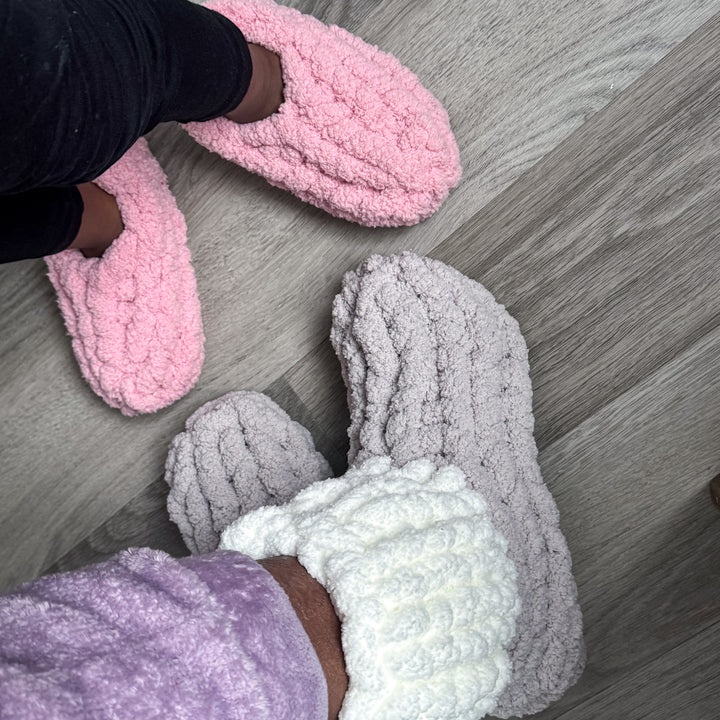 Chenille Yarn Slippers — PDF Pattern + Video Tutorial